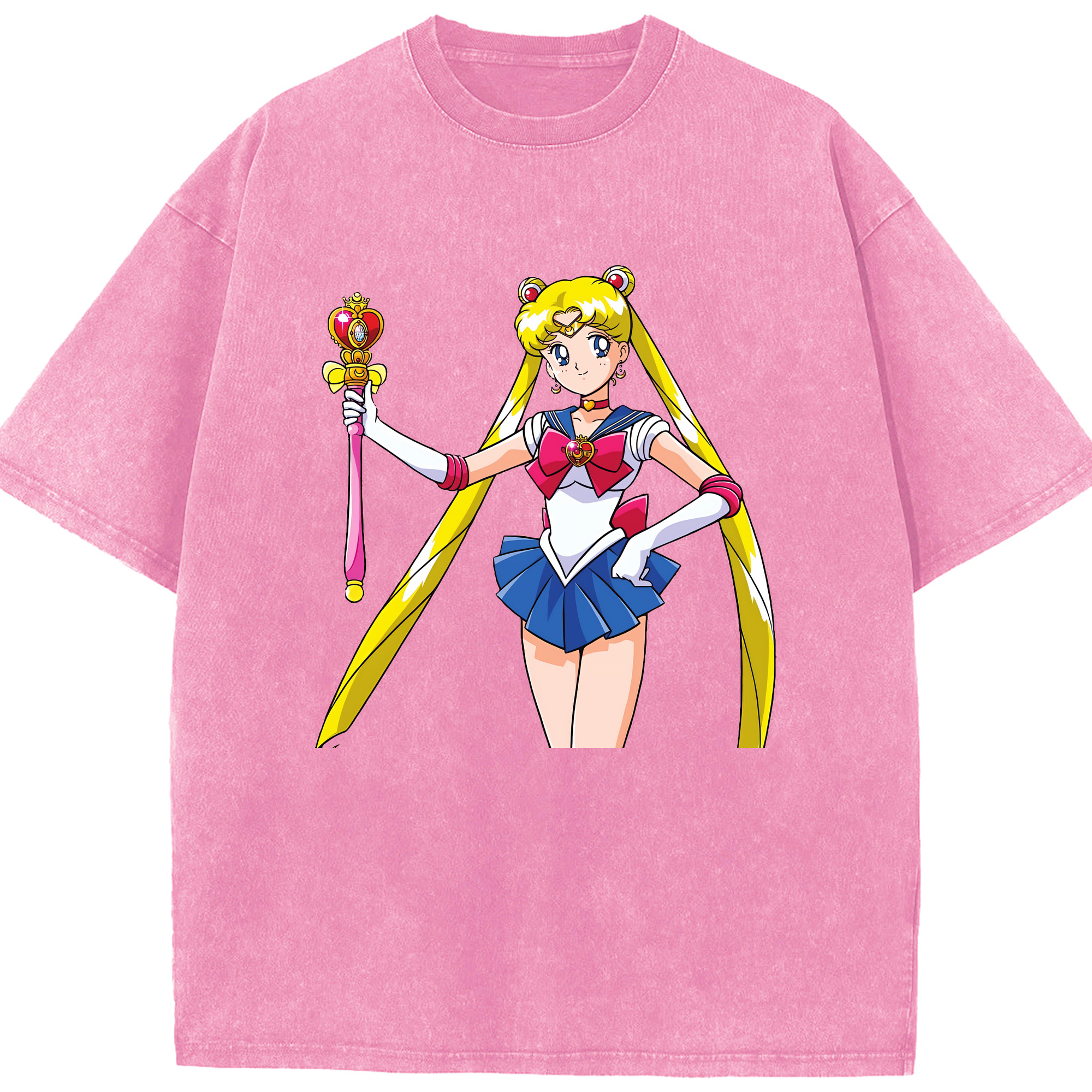 （画像用） 美少女戦士セーラームーン 月野 うさぎ つきの うさぎ Sailor Moon Tsukino Usagi 綿100% ヴィンテージ風 半袖Tシャツ（フロントプリント）